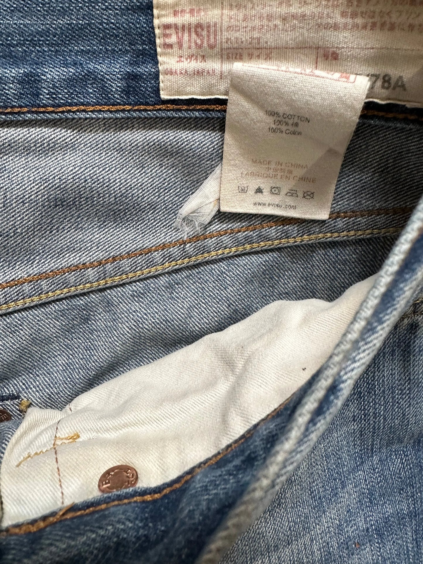 JEAN EVISU DAICOCK - W31 X L30 - BELYBENT