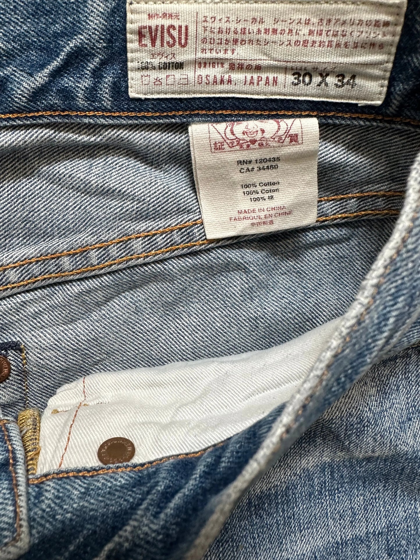 JEAN EVISU DAICOCK - W30 X L32 - BELYBENT