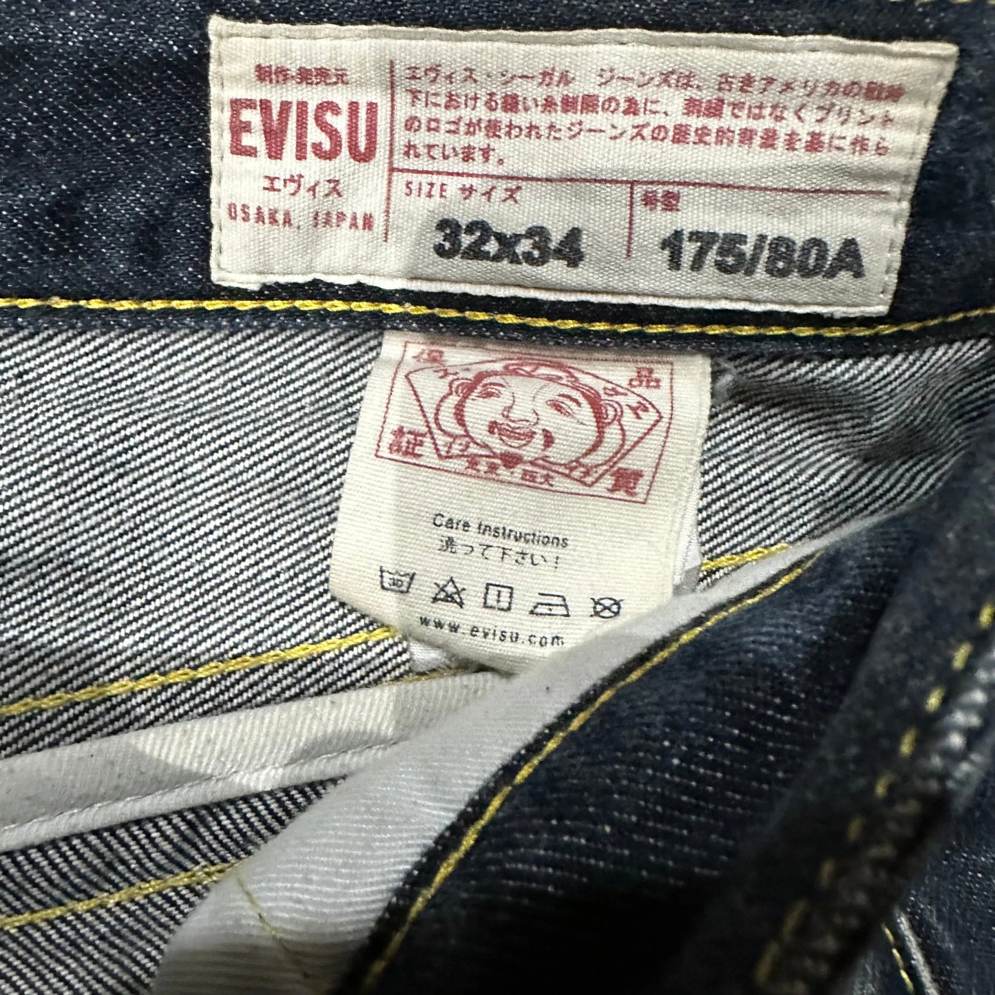 JEAN EVISU DAICOCK - W32 X L28 - BELYBENT
